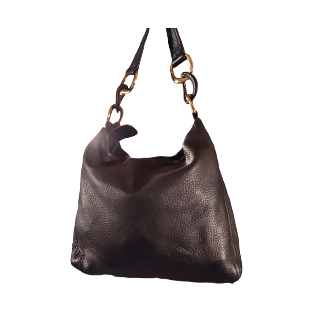 Michael kors large black pebbled handbag